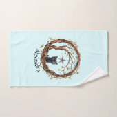 Cute Kitten noir regarder une étoile (Serviette à main)