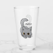 Cute Kitten nom personnalisé pinte verre (Devant)