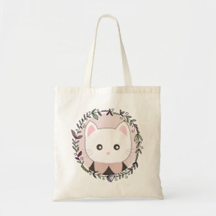Cute Kitten, omgevormd door bloemen Tote Bag