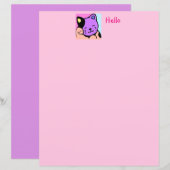 Cute Kitten Papeterie pour enfants pour filles (Devant / Derrière)