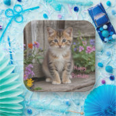 Cute Kitten Papieren Bordje (Feest)