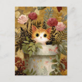 Cute Kitten Peeking From a Pot Briefkaart (Voorkant)