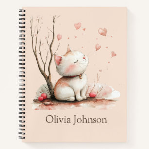 Cute Kitten personnalisé avec Carnet de coeur