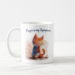 Cute Kitten Prayer is Mijn Superkracht Koffiemok