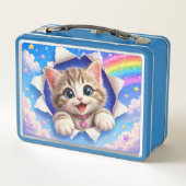 Cute Kitten Rainbow Cat Breaking Through  (Achterkant)