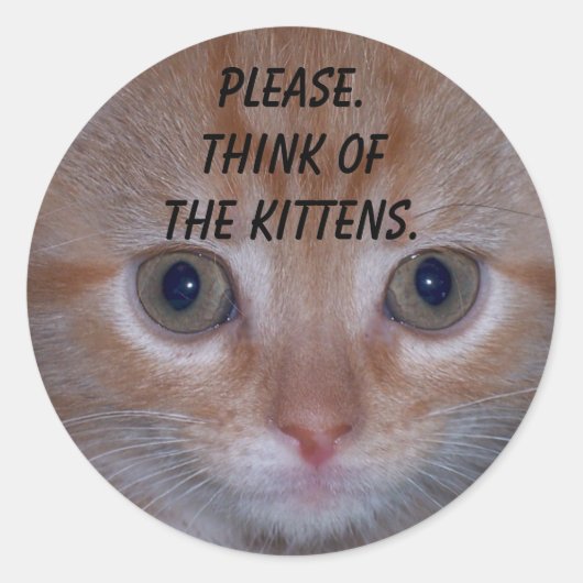 Cute Kitten Ronde Sticker (Voorkant)