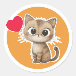 Cute Kitten Ronde Sticker