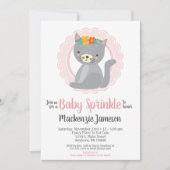 Cute Kitten Rose Girls Baby Sprinkle Invitation (Devant)