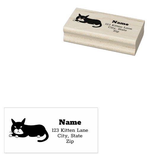 Cute Kitten Rubberstempel (Gestempeld)