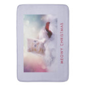 Cute Kitten rust op een kerstman met kerstmis Badmat (Voorkant Verticaal)