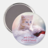 Cute Kitten rust op een kerstman met kerstmis Magneet (Voorkant / Achterkant)