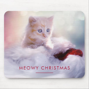 Cute Kitten rust op een kerstman met kerstmis Muismat