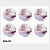 Cute Kitten rust op een kerstman met kerstmis Ronde Sticker (Vel)