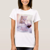 Cute Kitten rust op een kerstman met kerstmis T-shirt (Voorkant)
