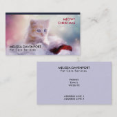 Cute Kitten rust op een kerstman met kerstmis Visitekaartje (Voorkant / Achterkant)