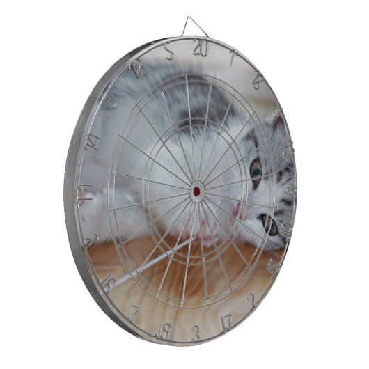 Cute Kitten spelen met string Dartbord (Voorkant Links)