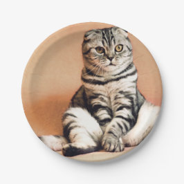 Cute Kitten Sprawout Papieren Bordje