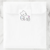 Cute Kitten Square Sticker (Tas)