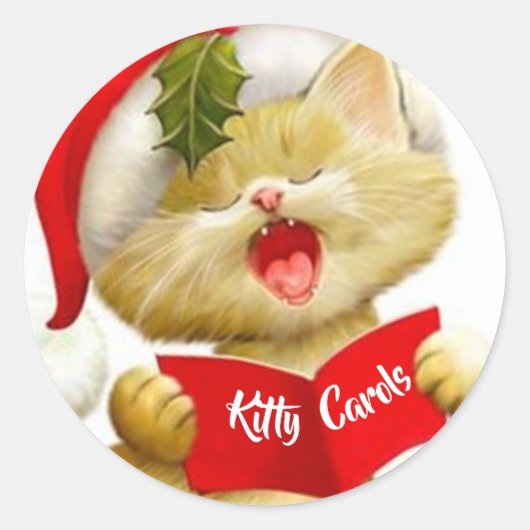 Cute Kitten Stickers die kerstkarolen zingen (Voorkant)