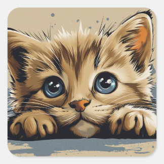Cute kitten  vierkante sticker