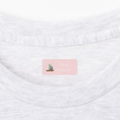 Cute Kitten with Backpack Pink and Lilac Clothes Labels (Aangebracht)