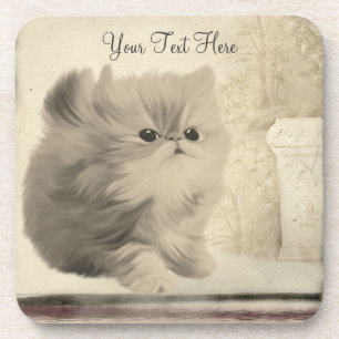Cute Kitten Zoek Dier Onderzetter Set
