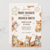 Cute kittens baby shower Invitation (Devant / Derrière)