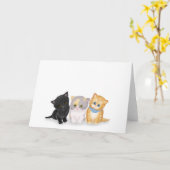 Cute kittens blanco groetkaart kaart (Gele Bloem)