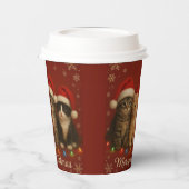 Cute Kittens Christmas Cup. Papieren Bekers (Links)