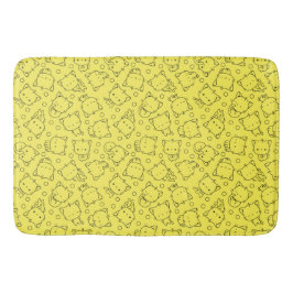 Cute Kittens en polka dots Black & Yellow Badmat