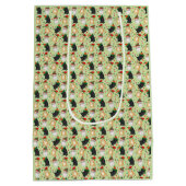 Cute kittens gepersonaliseerde groene kerstcadeaut medium cadeauzakje (Achterkant)