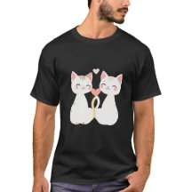 Cute Kittens Heart Tail Love Wedding Art ✨🐾💕