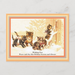 Cute Kittens Holiday Bezoek  Tekening  Briefkaart