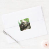 Cute kittens kuddling vierkante sticker (Envelop)