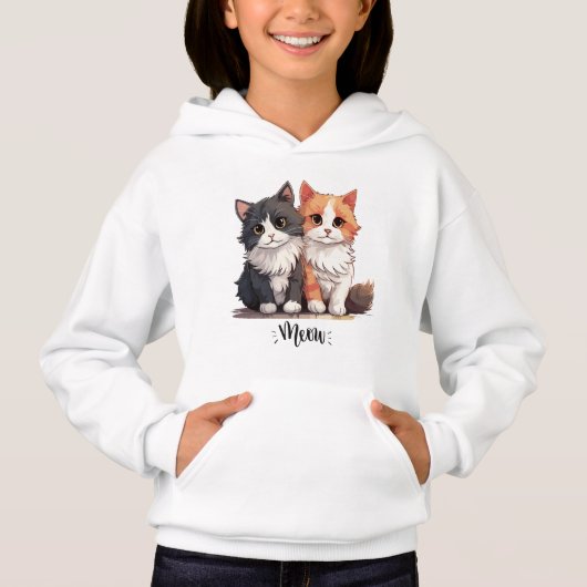 Cute Kittens Meows Design Sweat - shirts à capuche (Devant)