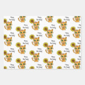 Cute Kittens met bloem- en kerstdag Inpakpapier Vel (Voorkant 2)