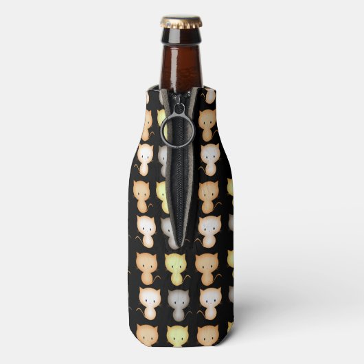 Cute Kittens Pattern Flesjeskoeler (Fles Achterkant)