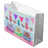 Cute Kittens Personalised Happy Birthday Groot Cadeauzakje (Voorkant Gekanteld)