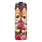 Cute Kittens Rose Bouquet Thermosbeker (Voorkant)