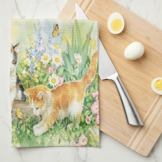 Cute Kittens Serviette de cuisine (Quart Plié)