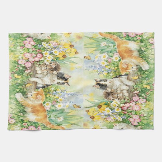 Cute Kittens Serviette de cuisine (Horizontal)