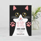 Cute Kitty Baby Arrival Announcement Bedankkaart (Staand voorkant)
