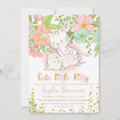 Cute Kitty Baby shower Invitation fille (Devant)