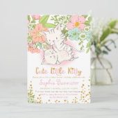 Cute Kitty Baby shower Invitation fille (Debout devant)