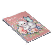 Cute Kitty Blanc, Papillons Et Carnet Fleurs (Côté Droit)