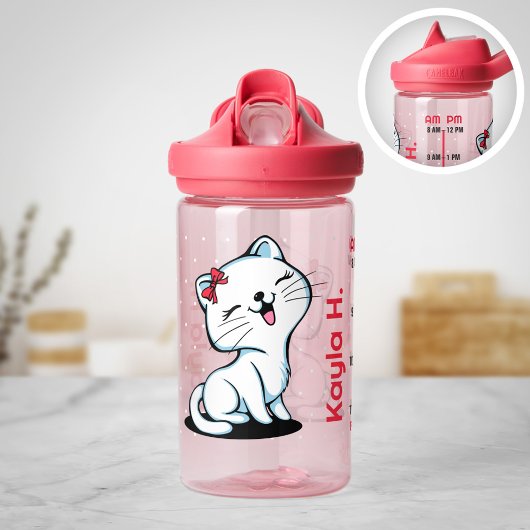 Cute Kitty Bouteille d'eau personnalisée avec chro