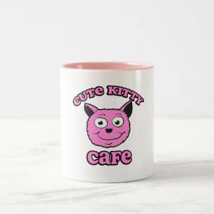 Cute Kitty Cafe Tweekleurige Koffiemok