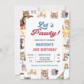 Cute Kitty Cat 2e Anniversaire Fête Invitation (Devant)