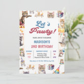 Cute Kitty Cat 2e Anniversaire Fête Invitation (Debout devant)