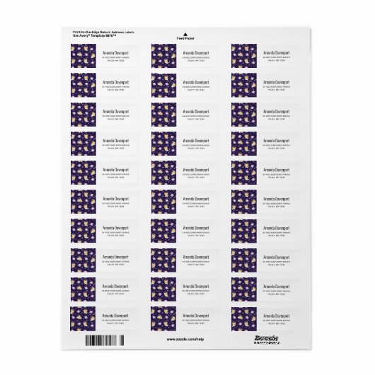 Cute Kitty Cat Astronauts Pattern Etiket (Full Sheet)
